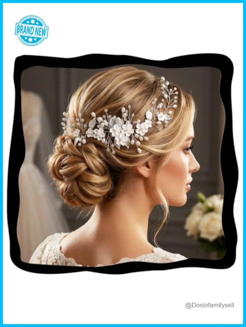 Flower Hair Vine Pearl Bridal Headpieces Wedding Hair Pieces Silver Prom Hair